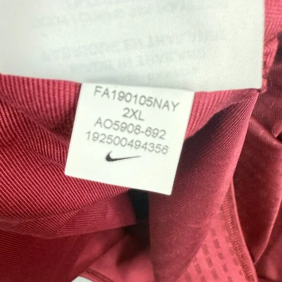 Nike Breathe Shirt Mens 2XL Red Dri-Fit Long Sleeve Center Swoosh Train Gym - Picture 13 of 14